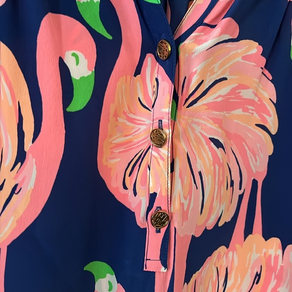 •LILLY PULITZER 100% SILK BLOUSE FLAMINGO PINK•⬇️FINAL PRICE⬇️ - Picture 9 of 11